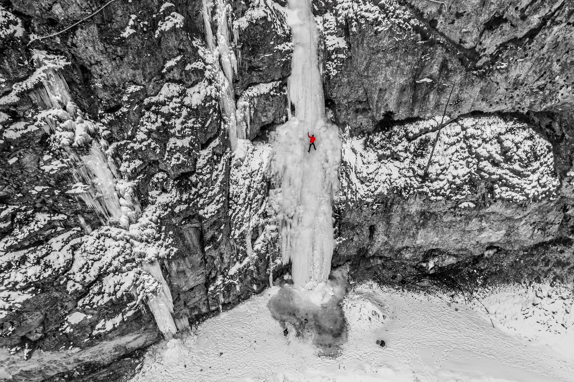 Ice Climbing Iced Waterfall Cascata Cambrembo Foppolo