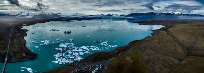 Iceland by Drone Jökulsárlón Panorama