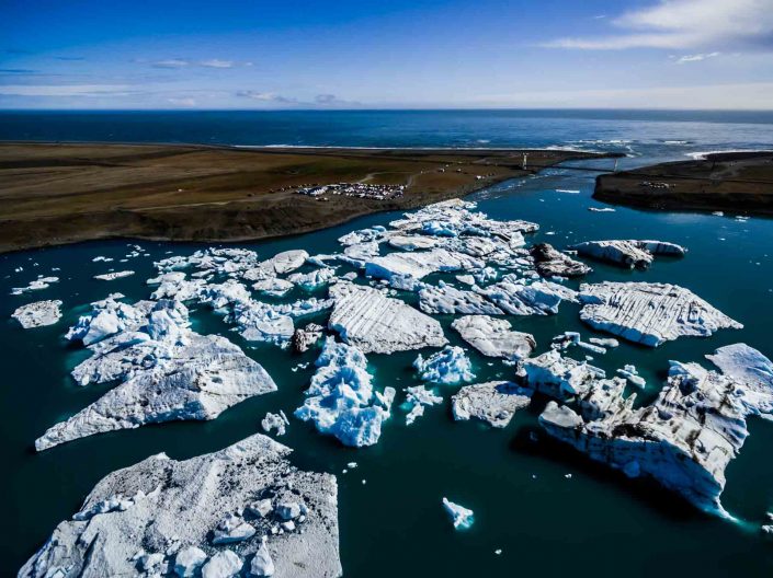 Iceland by Drone Jökulsárlón Aerial View 2