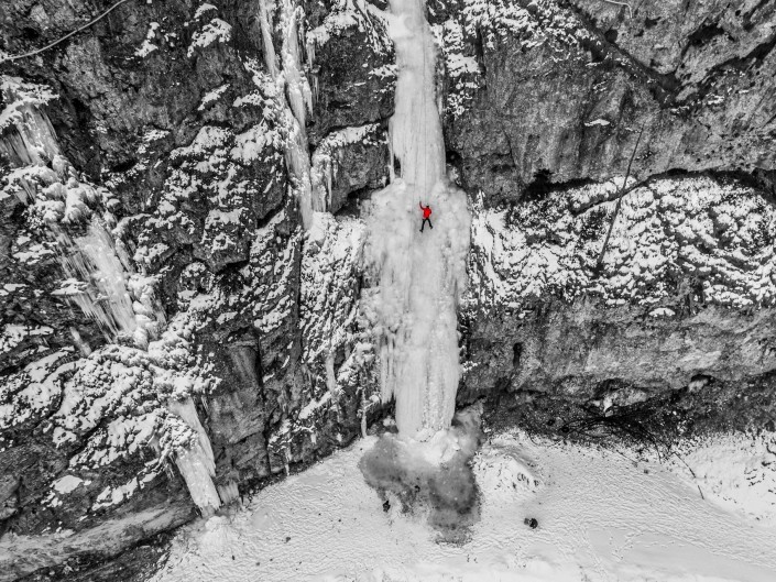 Ice Climbing Aerial Photography Drone Enrico Pescantini