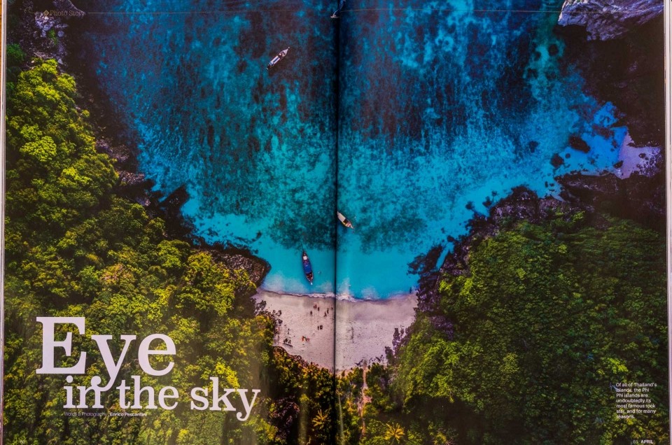 Phi Phi Islands Aerial reportage on Sawasdee Thai Airways’ inflight magazine!