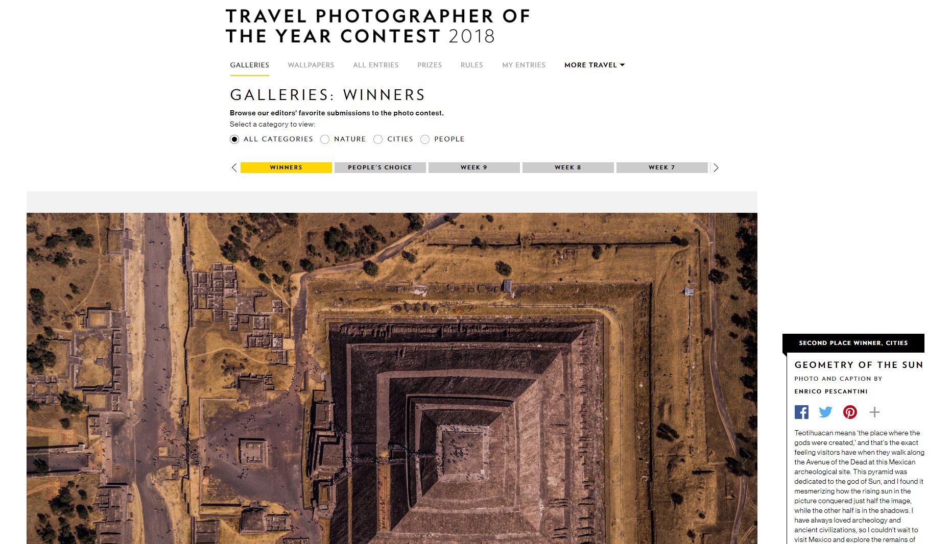 National Geographic Travel Photographer of the year 2018 Cities Winner Geometry of the Sun Enrico Pescantini
