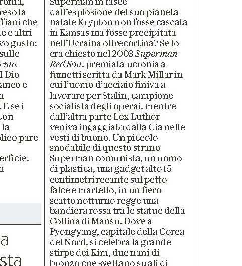 A Red Superhero in North Korea Repubblica Milano articolo
