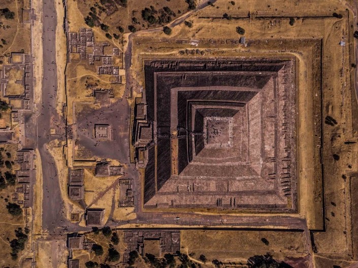 Teotihuacan Pyramid of the Sun from Above - Enrico Pescantini Photography