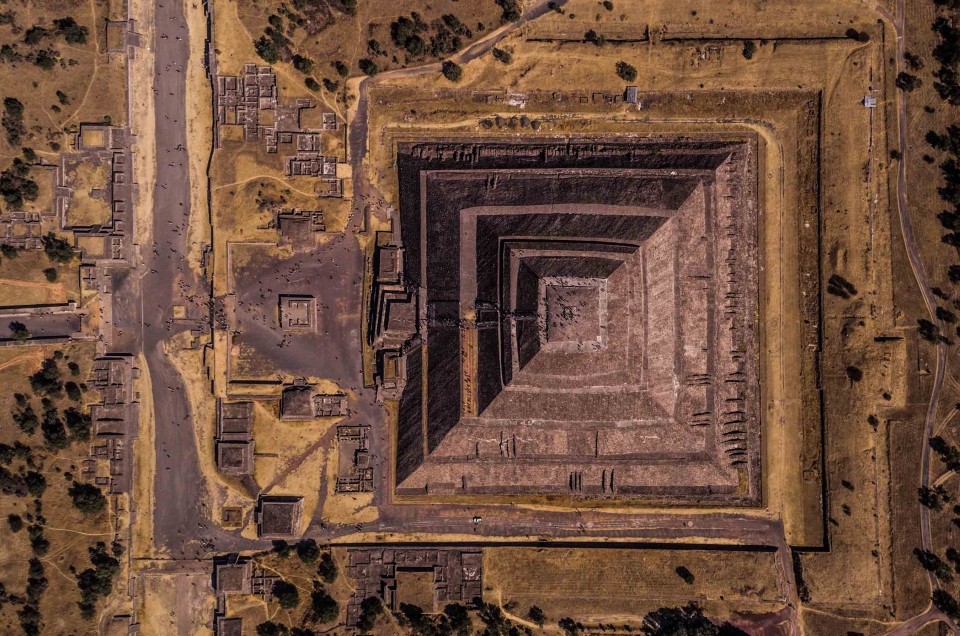Teotihuacan Pyramid of the Sun from Above - Enrico Pescantini Photography