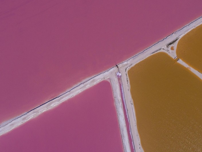 Pink lagoons Las Coloradas Yucatan Mexico Aerial View by drone Enrico Pescantini 1