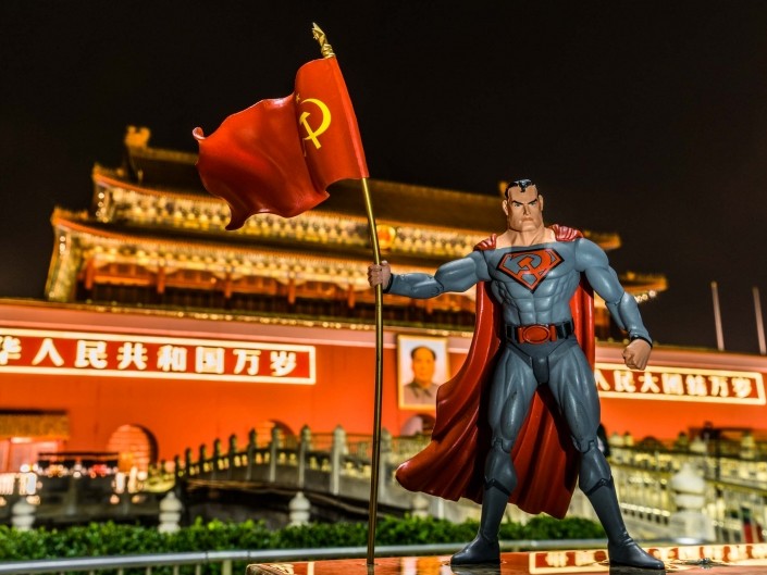A Red Superhero in North Korea Enrico Pescantini Piazza Tiananmen superman in north korea