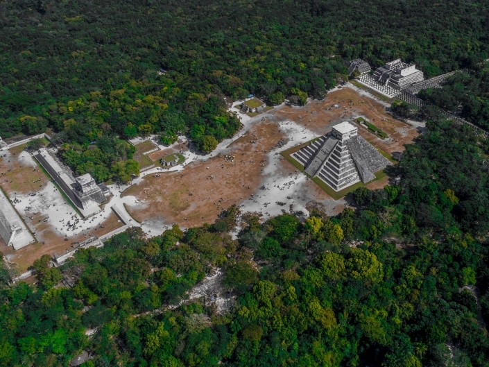 Mayan Age of Empires Chichen Itza by drone aerial shot Enrico Pescantini