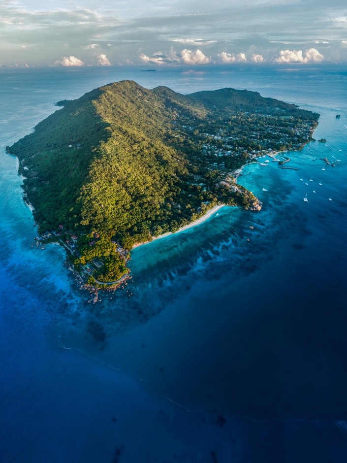 Seychelles La Digue Island drone aerial view enrico pescantini from above