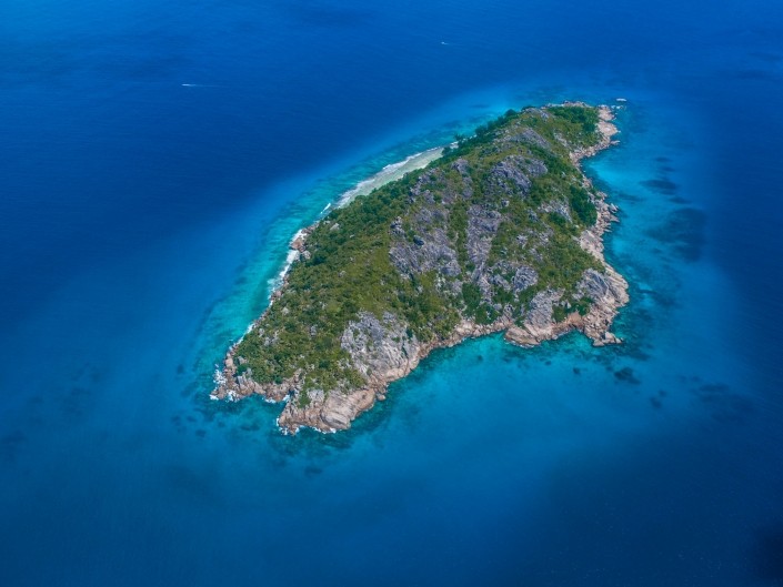 Seychelles Petite Soeur Little Sister Island drone aerial view enrico pescantini from above