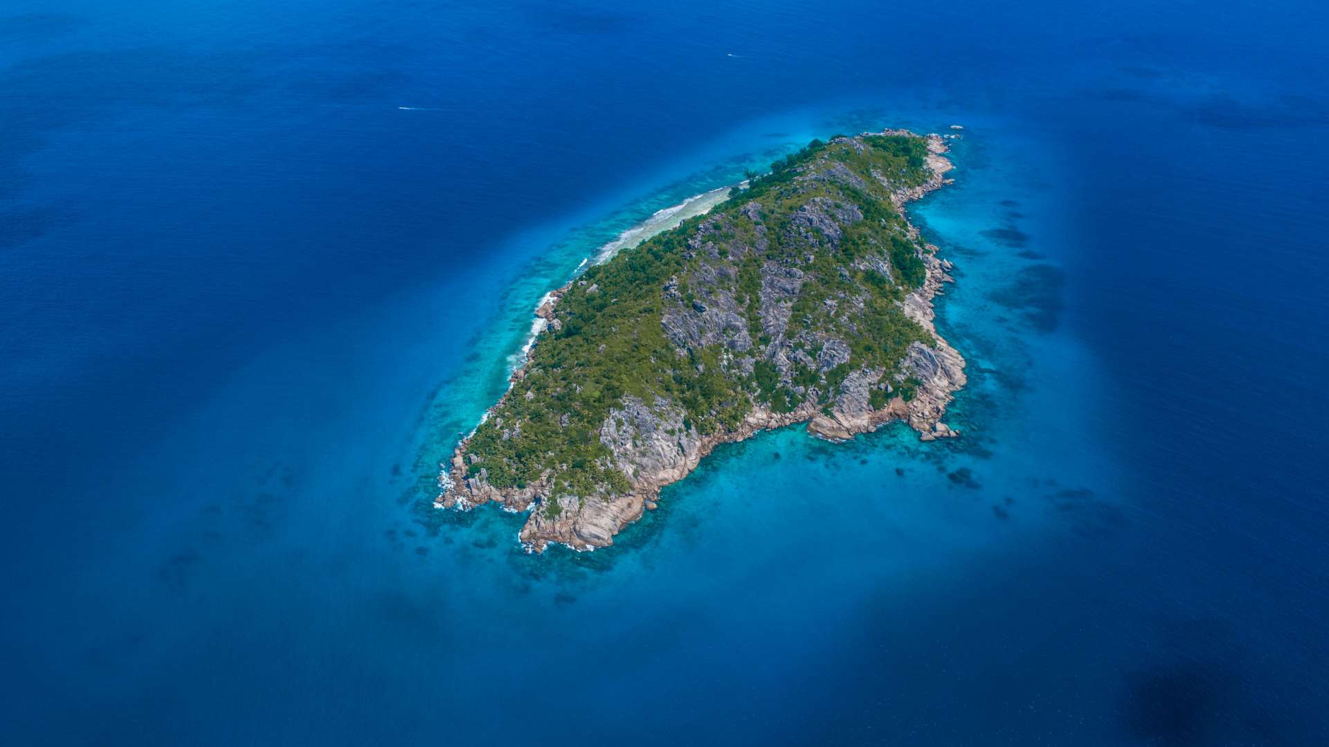 Seychelles Petite Soeur Little Sister Island drone aerial view enrico pescantini from above
