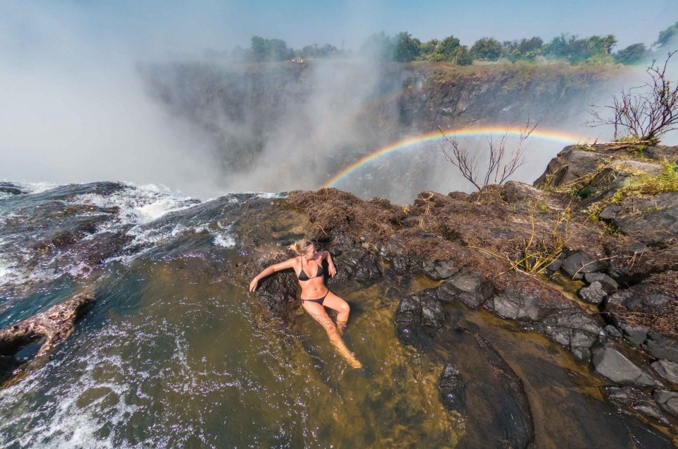 Victoria Falls and the Devil’s Pool: sink in at the edge of the falls!