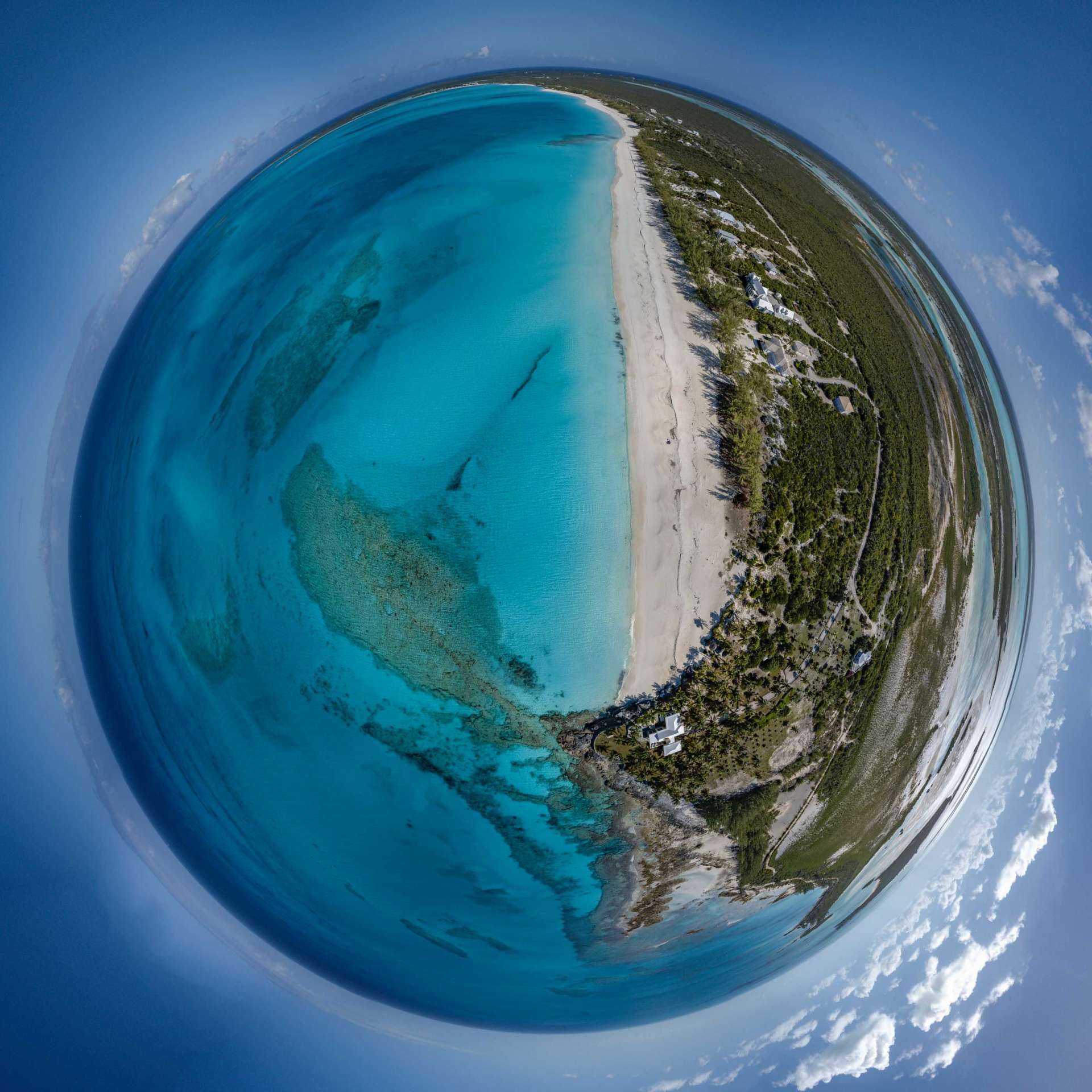 Bahamas Long Island Cape Santa Maria Beach by drone