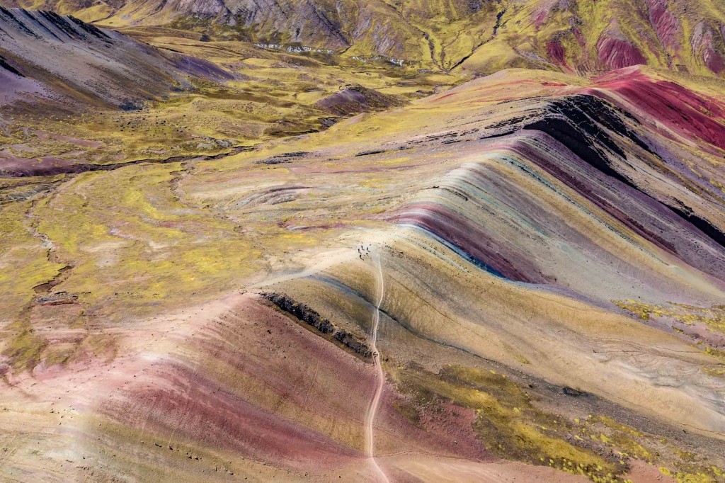 Earth's Rainbow - Palcoyo Rainbow Mountain Cusco Peru Aerial Drone 3