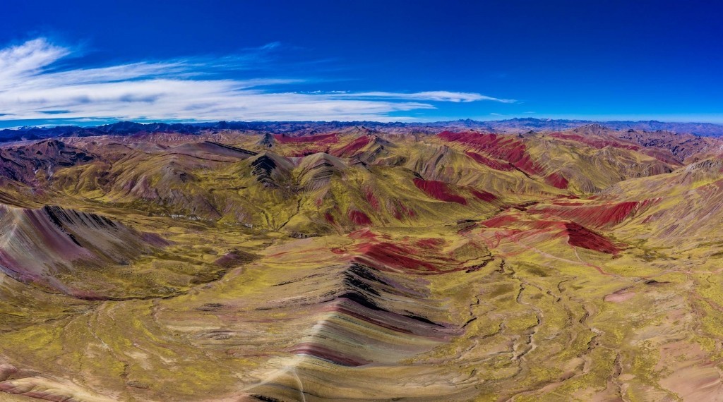 Palcoyo Rainbow Mountain Cusco Peru Aerial Drone 6