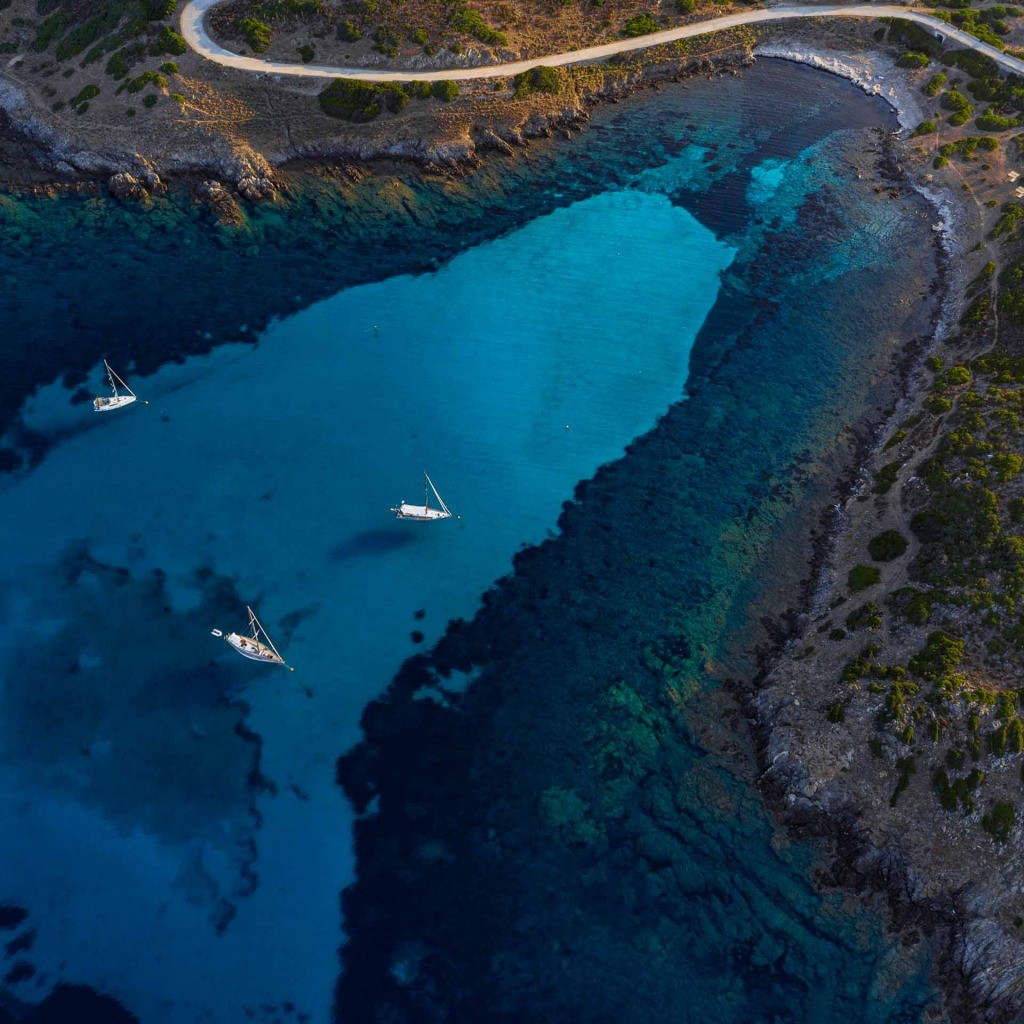 diving asinara national park drone aerial