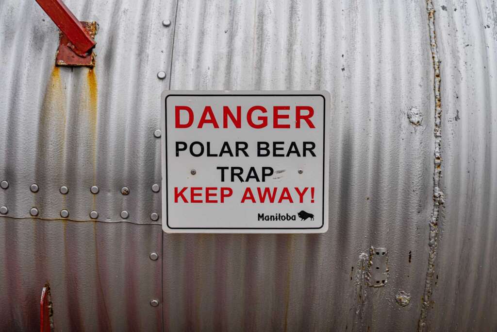 Polar Bear sign trap churchill manitoba canada