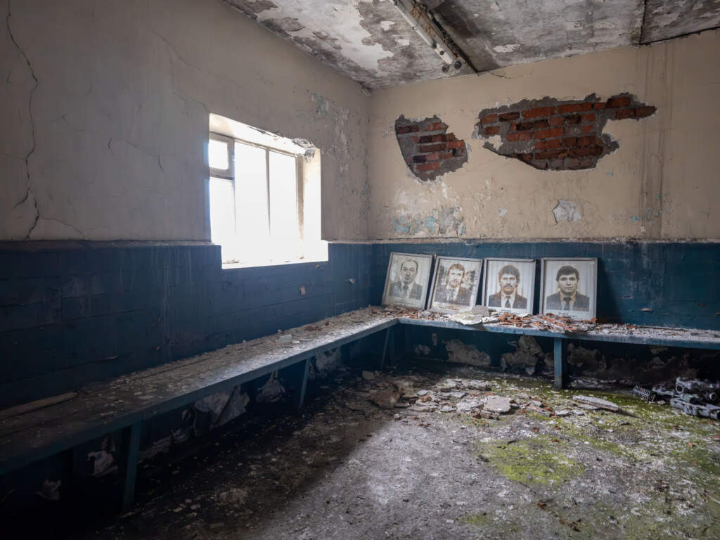 inside pyramiden coal mine