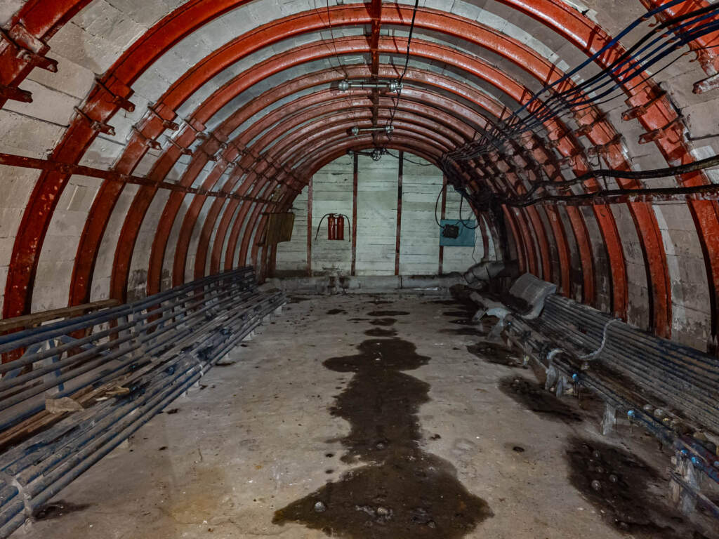 inside pyramiden coal mine