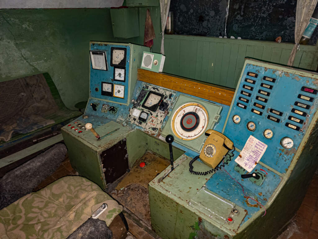 inside pyramiden coal mine control room